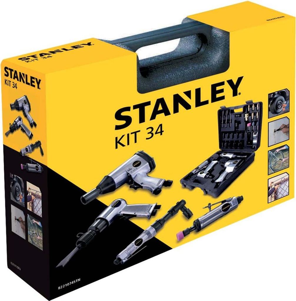 Stanley Druckluftwerkzeug-Set 34 Teile für vielseitige Anwendungen