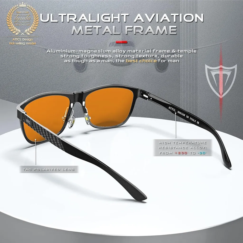 Occhiali da Sole Sportivi Polarizzati Uomo Metallo Al-Mg UV400 CAT 3 - 4
