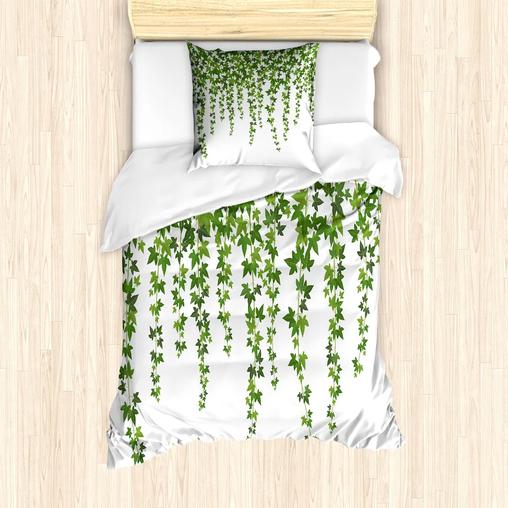 ABAKUHAUS Biancheria Singola Antiacaro Foglie Vite 135x200 cm