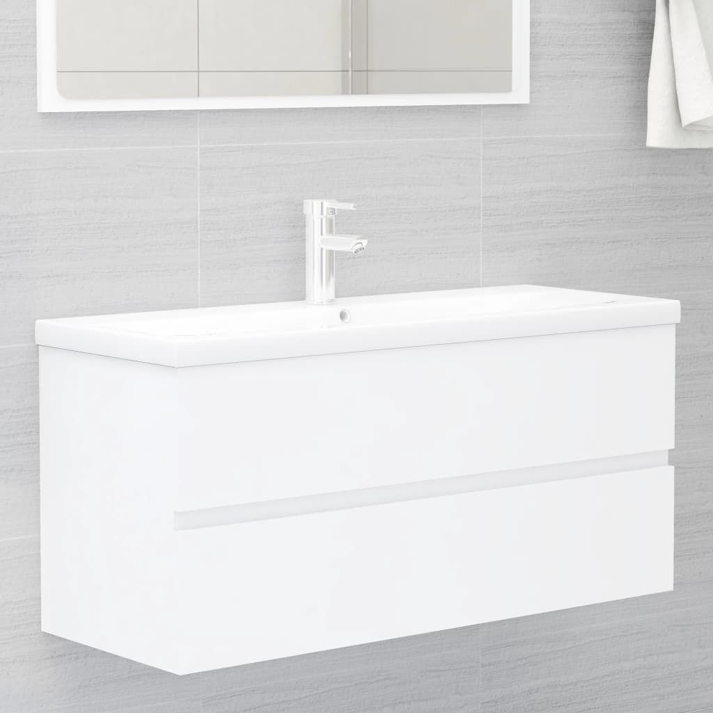 vidaXL Waschbeckenunterschrank Weiß 100x38,5x45 cm Produktbild 