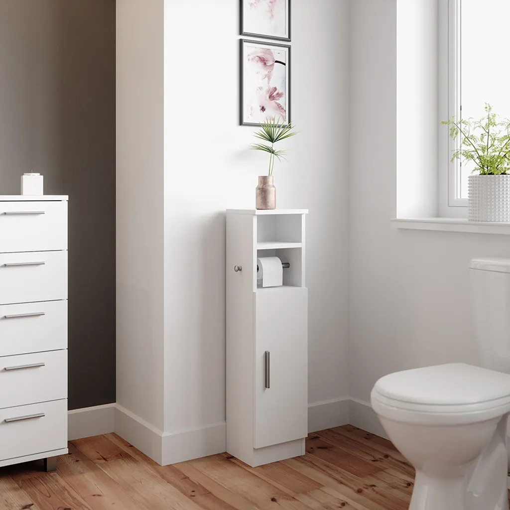 Vicco Mobiletto Bagno Enga Bianco 23x90 cm | Armadietto Salvaspazio - 4
