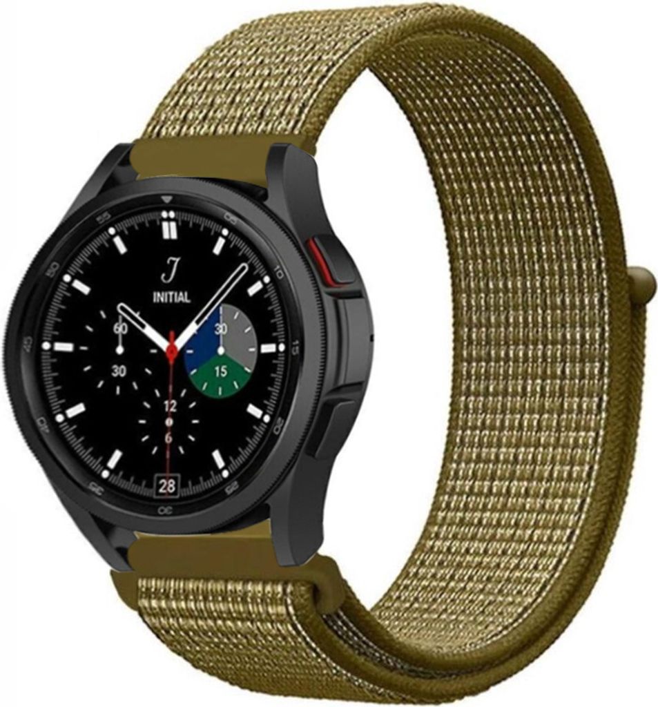 Strap-it Samsung Galaxy Watch 4 Classic 46mm Nylonarmband (Oliv)