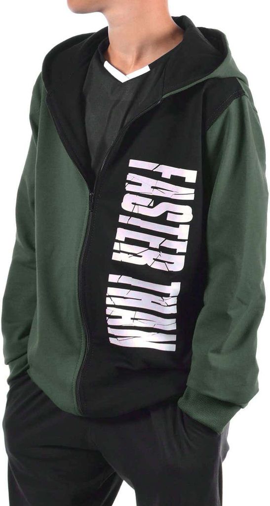BEZLIT Jungen Sweatjacke mit Logo Print Olivegrün 104