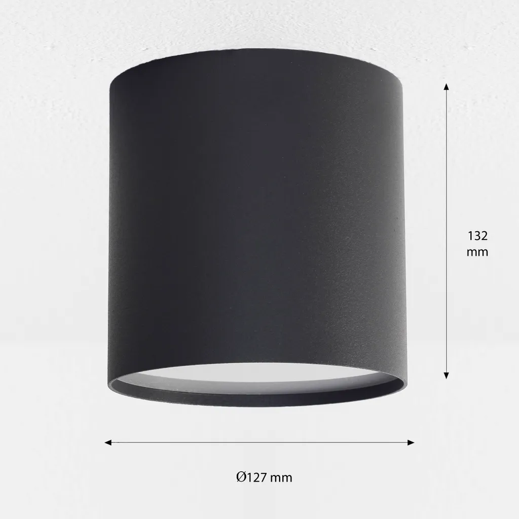 Luminaire LED noir en acier avec diffuseur plexi POINT PLEXI 6526 - 7
