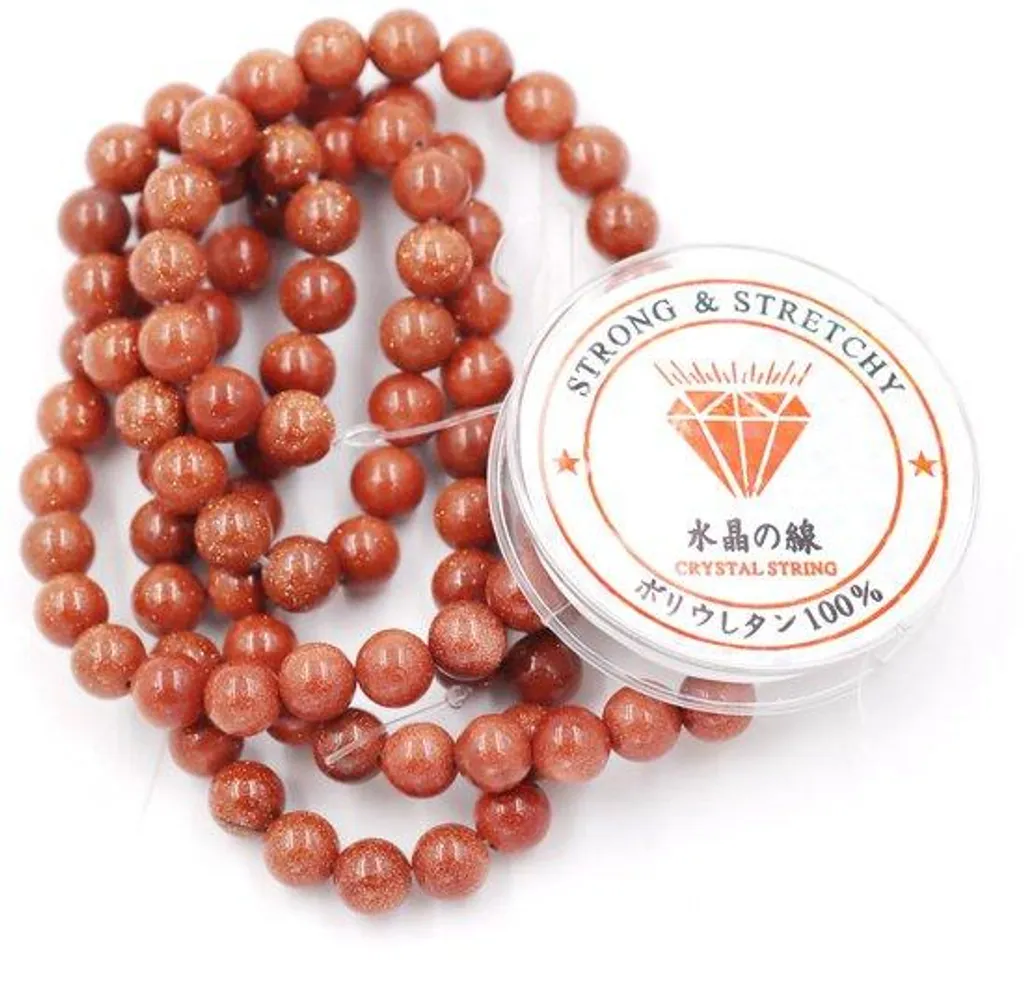 Perles dorées 6 mm Energiesteen haute brillance pour bijoux fantaisie