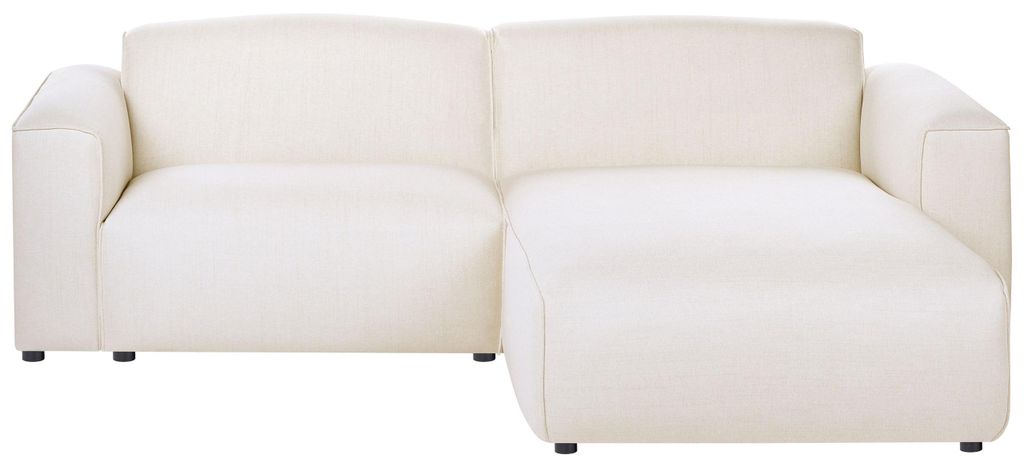 BELIANI 3-Sitzer Ecksofa Cremeweiß Stoff Linksseitig L-Form Modernes Design für 3 Personen Polstersofa Stoffsofa Wohnzimmer