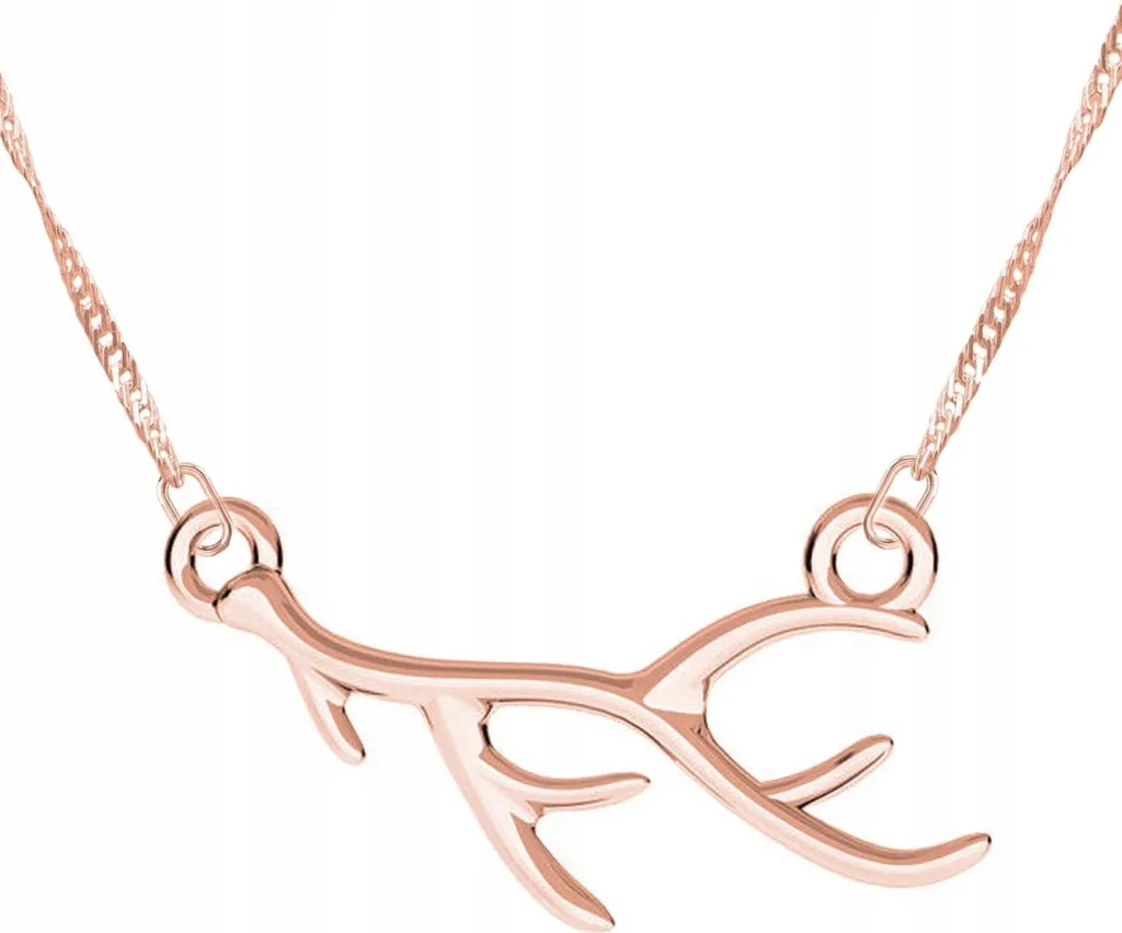 Collana Corna di Cervo Argento 925 Placcata Oro - Gioiello Natura