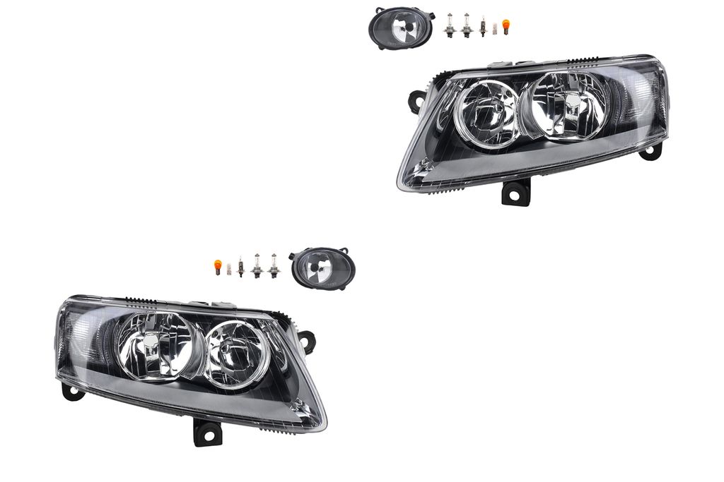Johns, Scheinwerfer Satz Halogen passend für Audi A6 4F 05/04-09/08 H7 H1 +Nebel+Leuch. 4F0941003DL 4F0941003A 4F0941004DL 4F0941004A 4F0941699 4F...