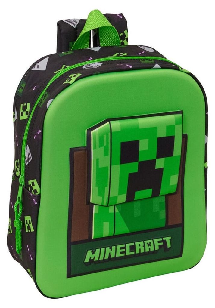 Safta Minecraft 3D 6L rugzak, groen, voor kinderen, groene Productafbeelding 