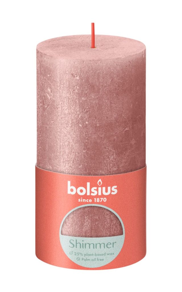 Rustik-Stumpenkerze Rosa – 10 Cm Hoch, 7 Cm Durchmesser, Ca. 33 Stunden Brenndauer