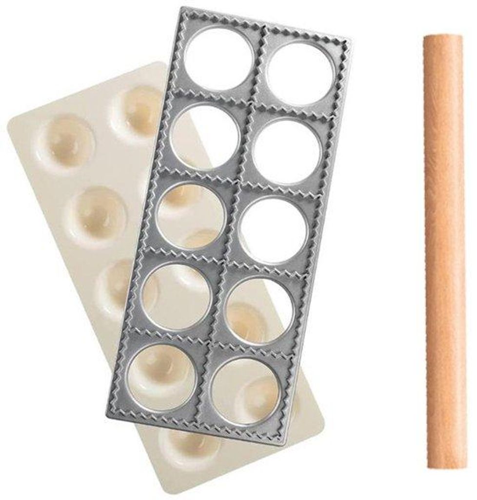 Italiaische Ravioli-Formen mit 10 Löchern und Teigwalze