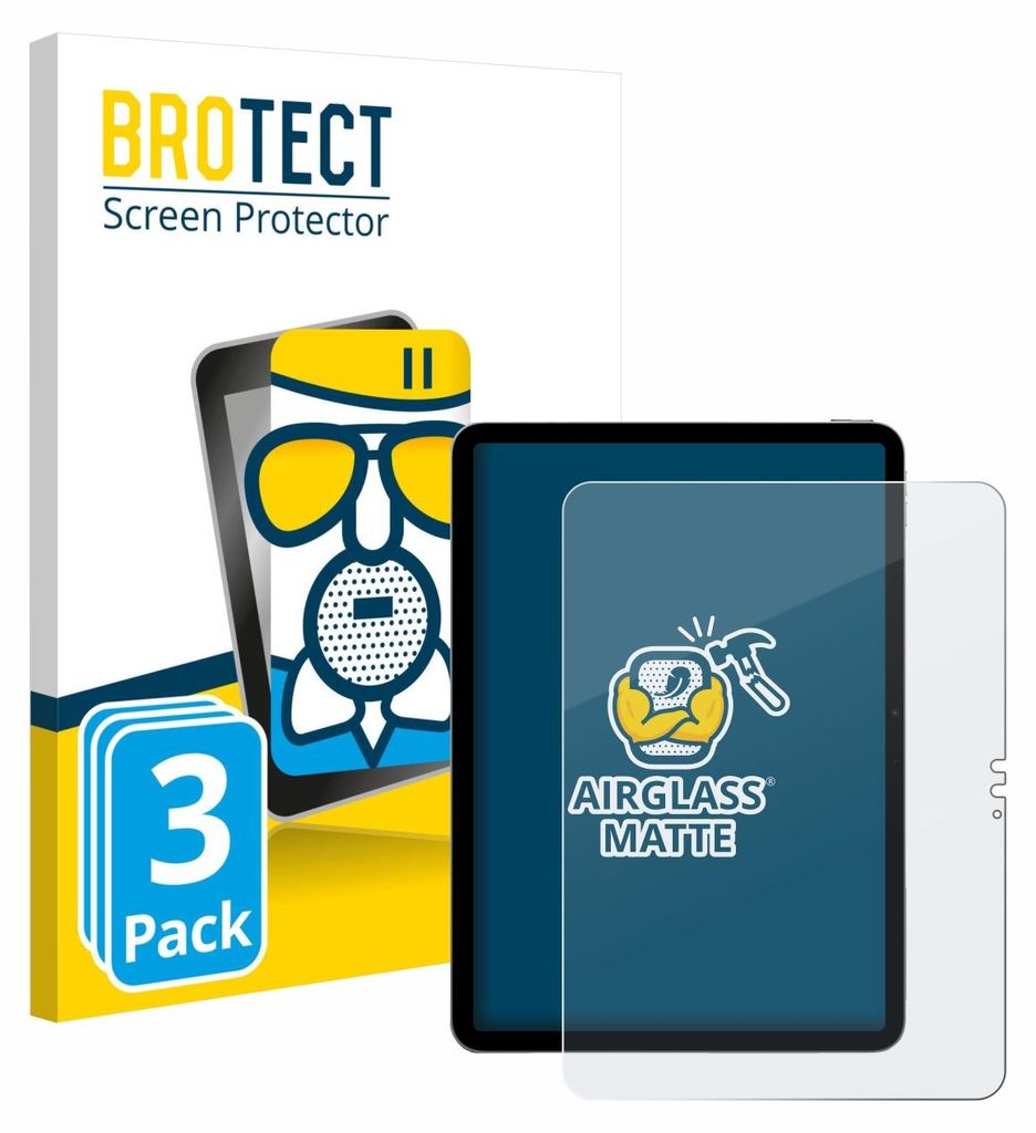 3x BROTECT Entspiegelungs Schutzglas für Apple iPad Air 11" M4 2026 (Hochformat) Schutzfolie Panzer Folie Glas Display Schutz matt