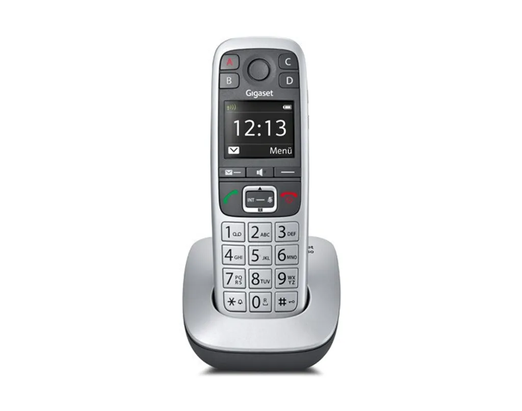 Téléphone Senior Sans Fil Gigaset E560 DECT Argent avec Haut-Parleur Puissant