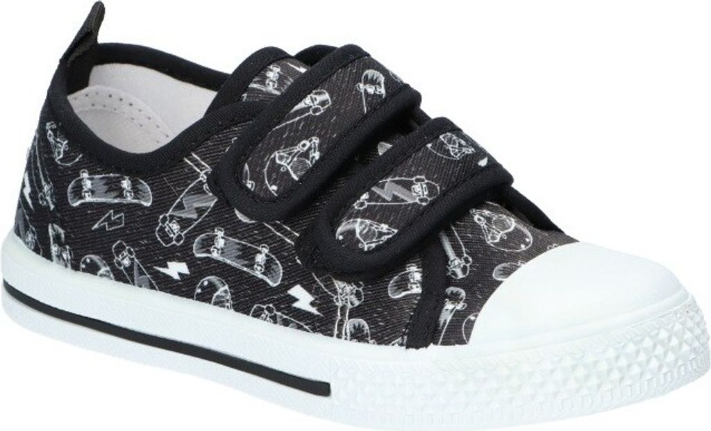 AMERICAN CLUB TEN163 Kinder-Sneaker mit Klettverschluss, Kinderschuhe, Ledereinsatz Schwarz 26