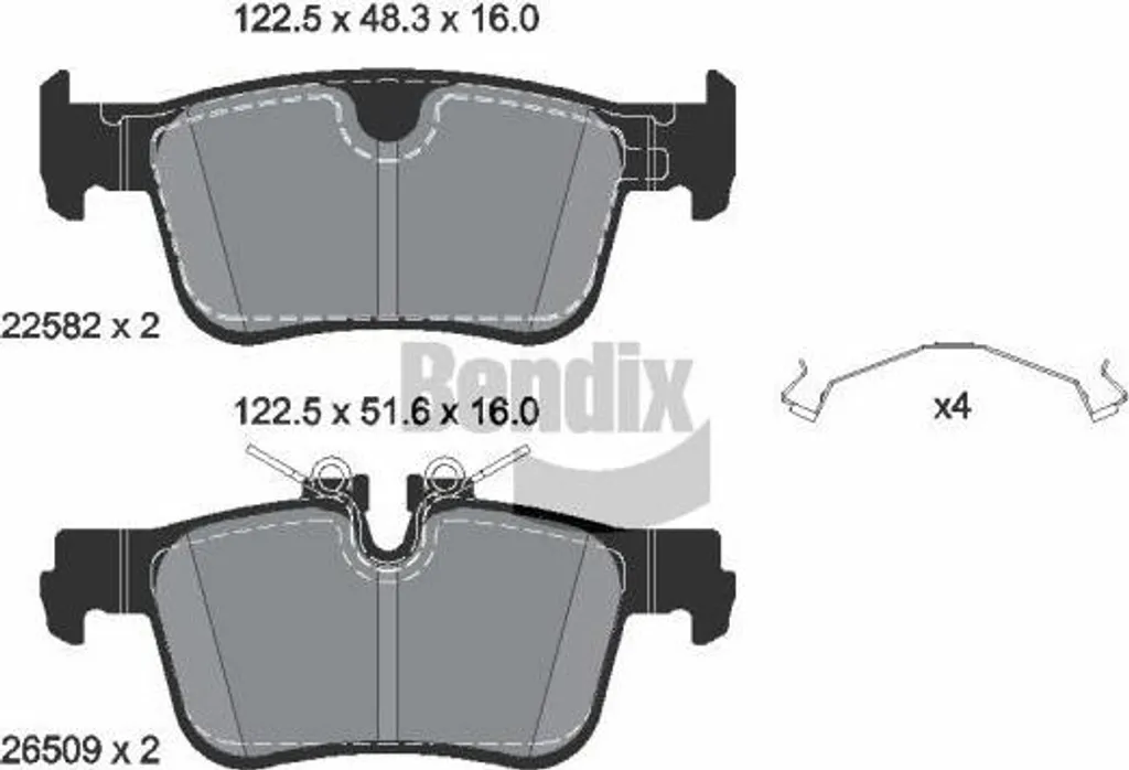 Jeu de plaquettes de frein à disque Bendix BPD2387 compatible Volvo