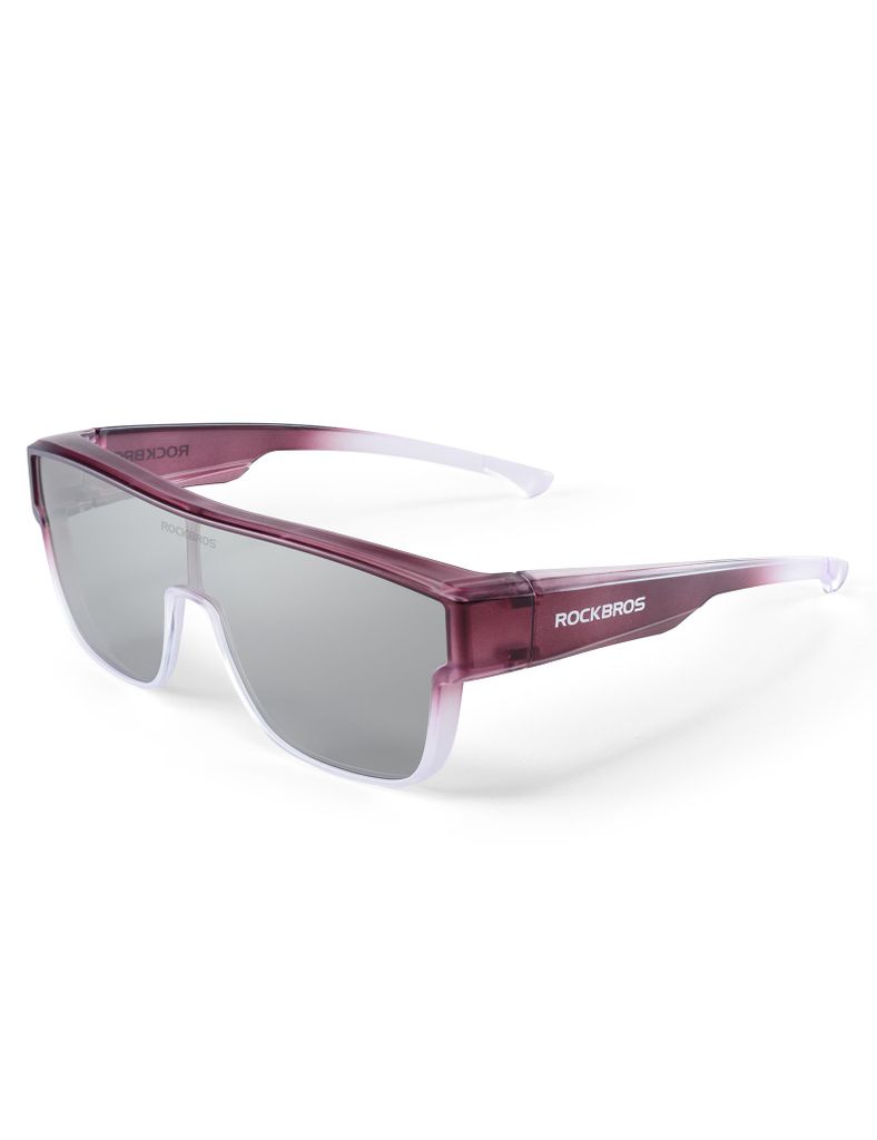 ROCKBROS Überzieh Sonnenbrille Polarisierte UV400 Fahrradbrille über Brillenträger Blendschutz für Outdoor Radsport Laufen Herren Damen Rot
