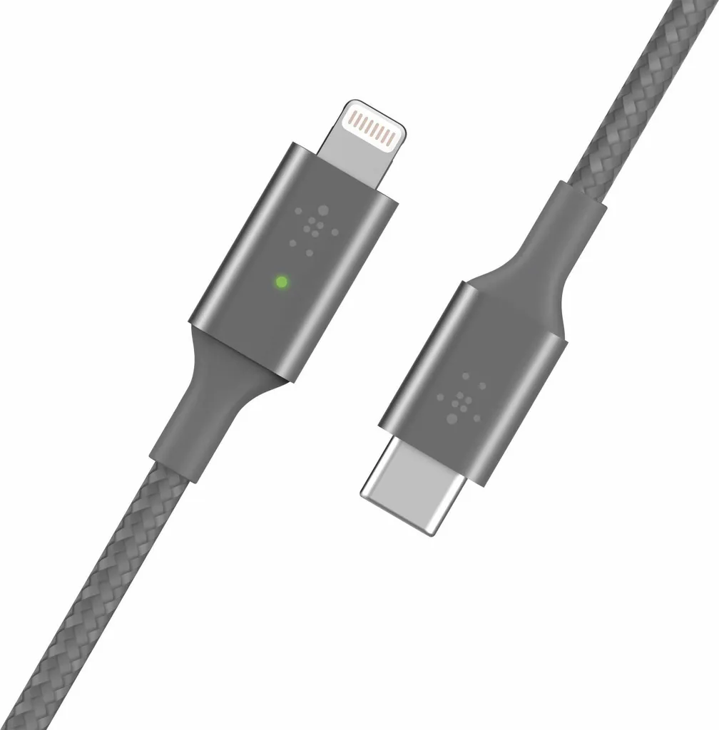 Câble USB-C vers Lightning avec indicateur LED de charge Belkin Gris - 5