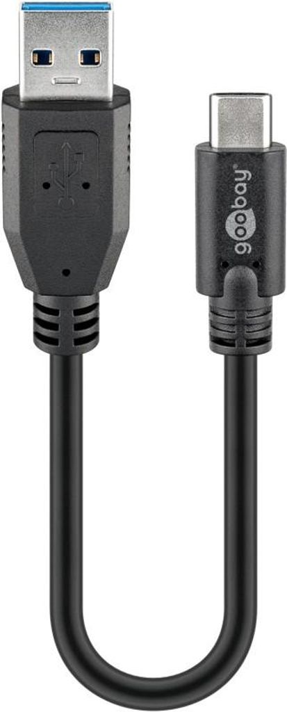 USB-C-auf-USB-A-Kabel, 0,5 m, schwarz Produktbild 