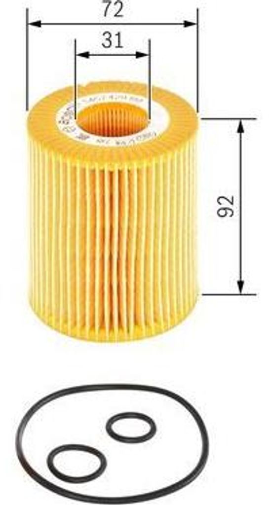 BOSCH 1 457 429 199 Ölfilter OE 93190777 kompatibel mit Civic, Astra G, Astra H, Combo, Corsa C, Meriva