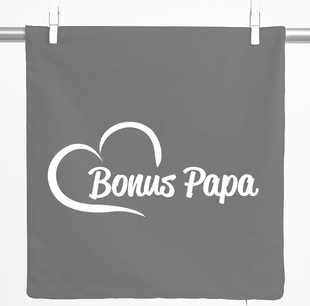 Huuraa Kissenbezug Bonus Papa Herz 40x40cm Steel Grey Baumwolle Dekokissenbezug Geschenkidee