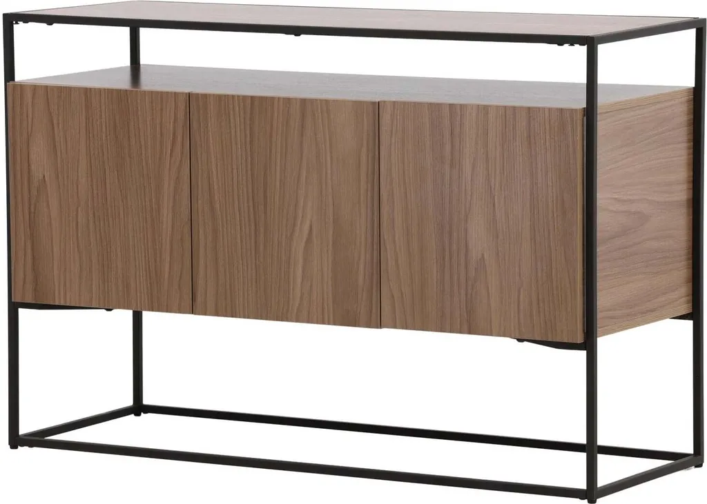 Optimisez votre Rangement avec le Buffet 120cm Kingsport Noyer et Noir