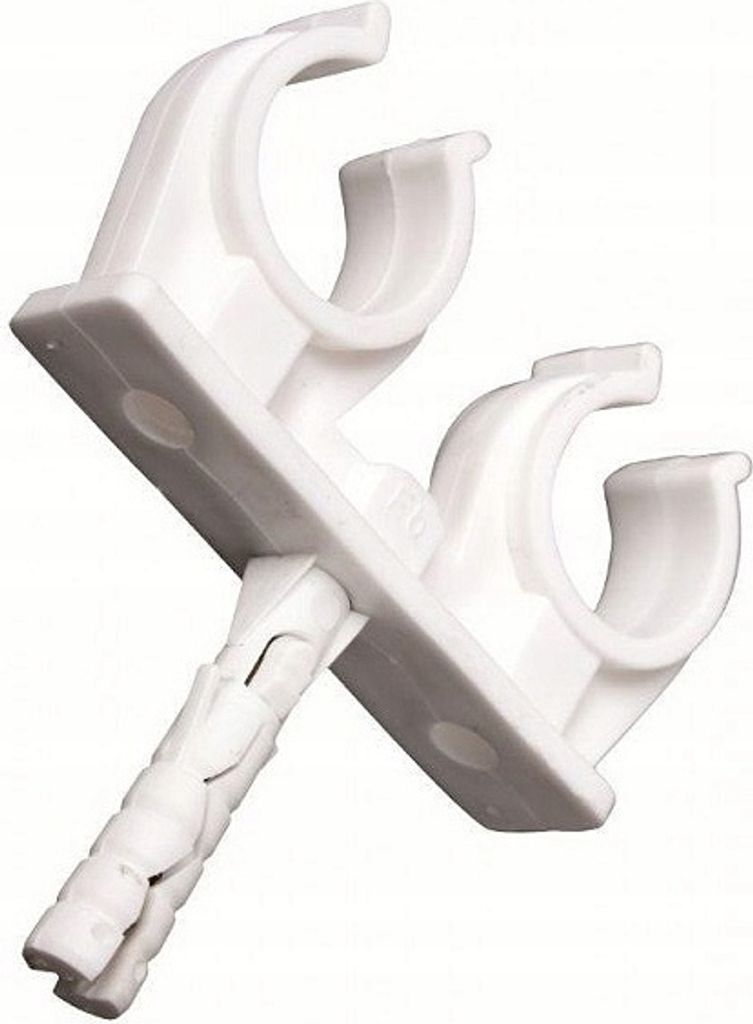 Klammerclip für Doppelrohr mit Schraubklemme, 25-28 mm, 100 Stück, Rohrhalterung
