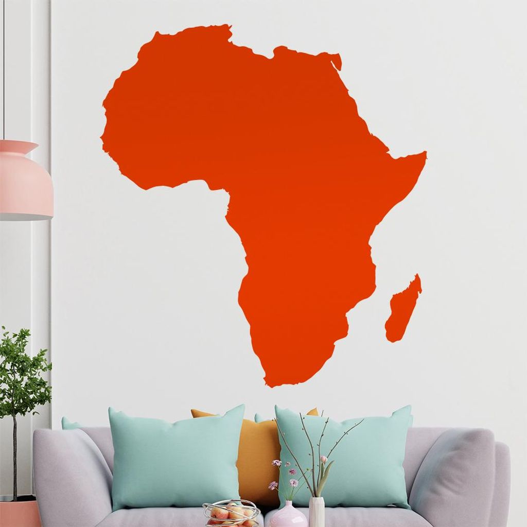 KIWISTAR Land Afrika Silhouette Umriss Kontinent Wandtattoo in 6 Größen - Wandaufkleber Wall Sticker - Dekoration, Küche, Wohnzimmer, Schlafzimm...