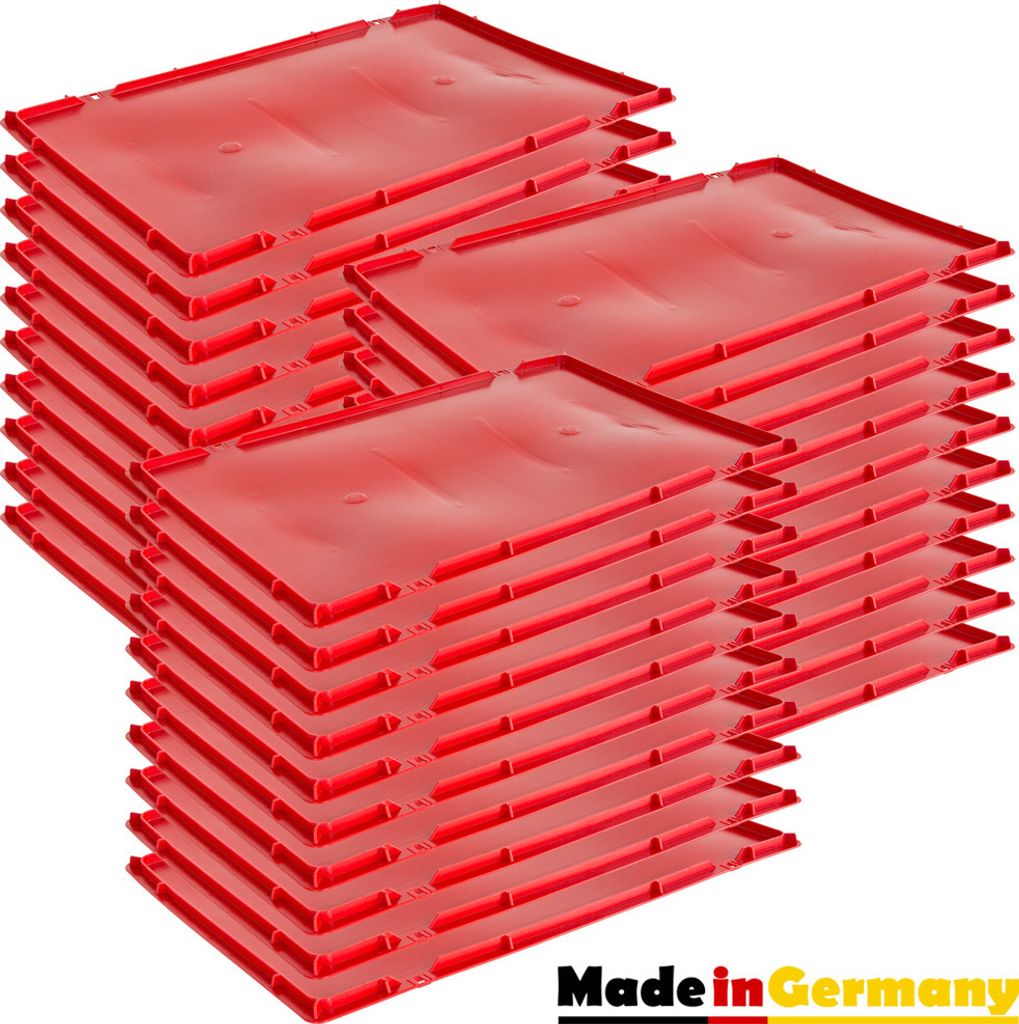 Eurobox 1-30 x Deckel Fleischerkiste 40 x 60 cm Fleischkiste Metzgerkiste Stapelkiste Eurokasten 40 x 60 cm Rot Auswahl Kingpower, Anzahl:30