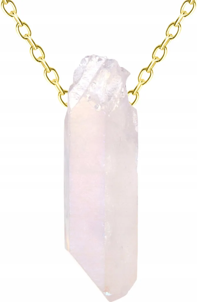 Catena Argento 925 Oro con Cristallo di Rocca e Pietre Naturali