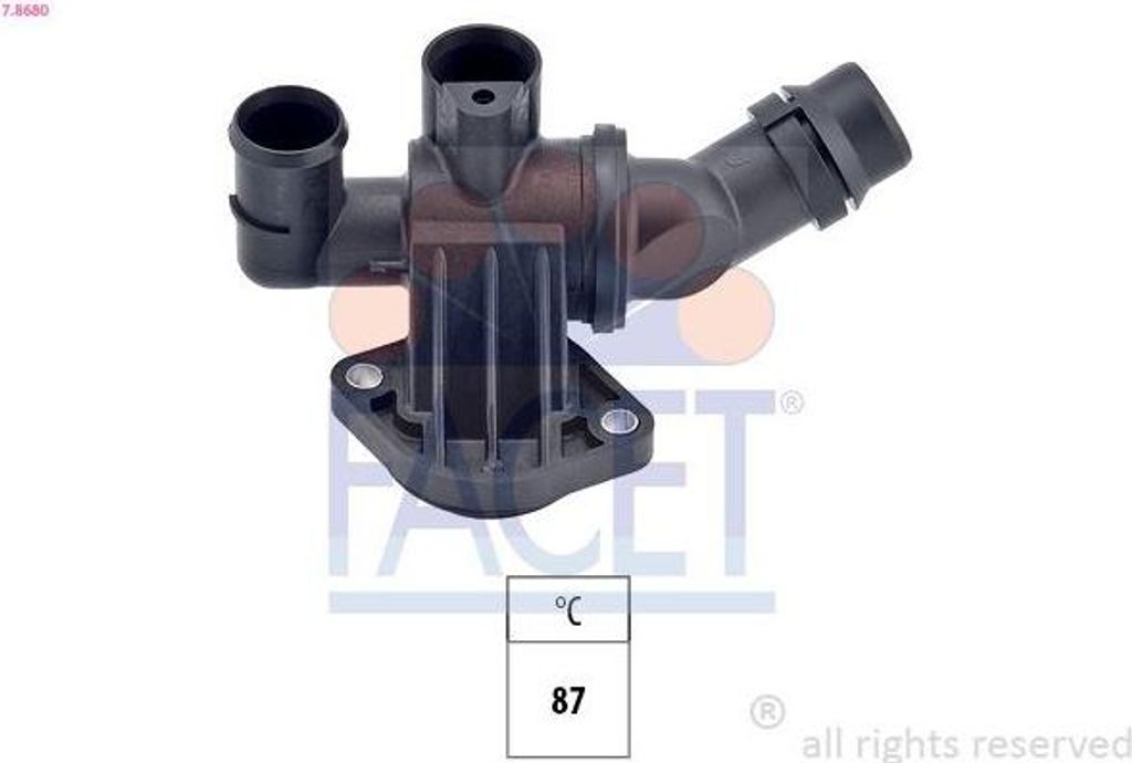 FACET Thermostat Kühlmittel 87°C für VW Golf VII Schrägheck (5G1, BQ1, BE1, BE2) Golf V Schrägheck (1K1) Eos (1F7, 1F8) für AUDI A3 Sportback...