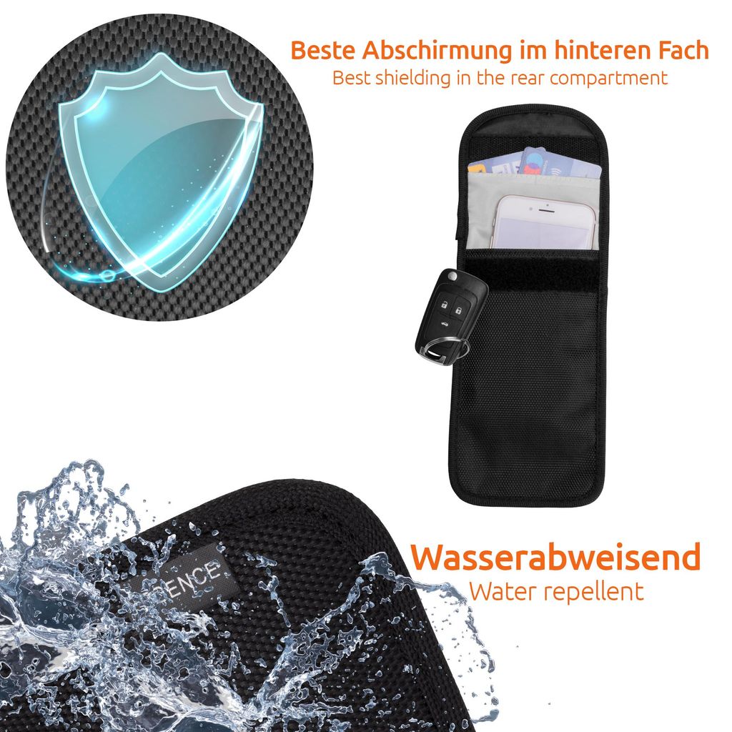 RADICOVER Strahlenschutz Handyhülle Leder iPhone 13 Pro 2in1 Magnethülle  Schwarz RFID