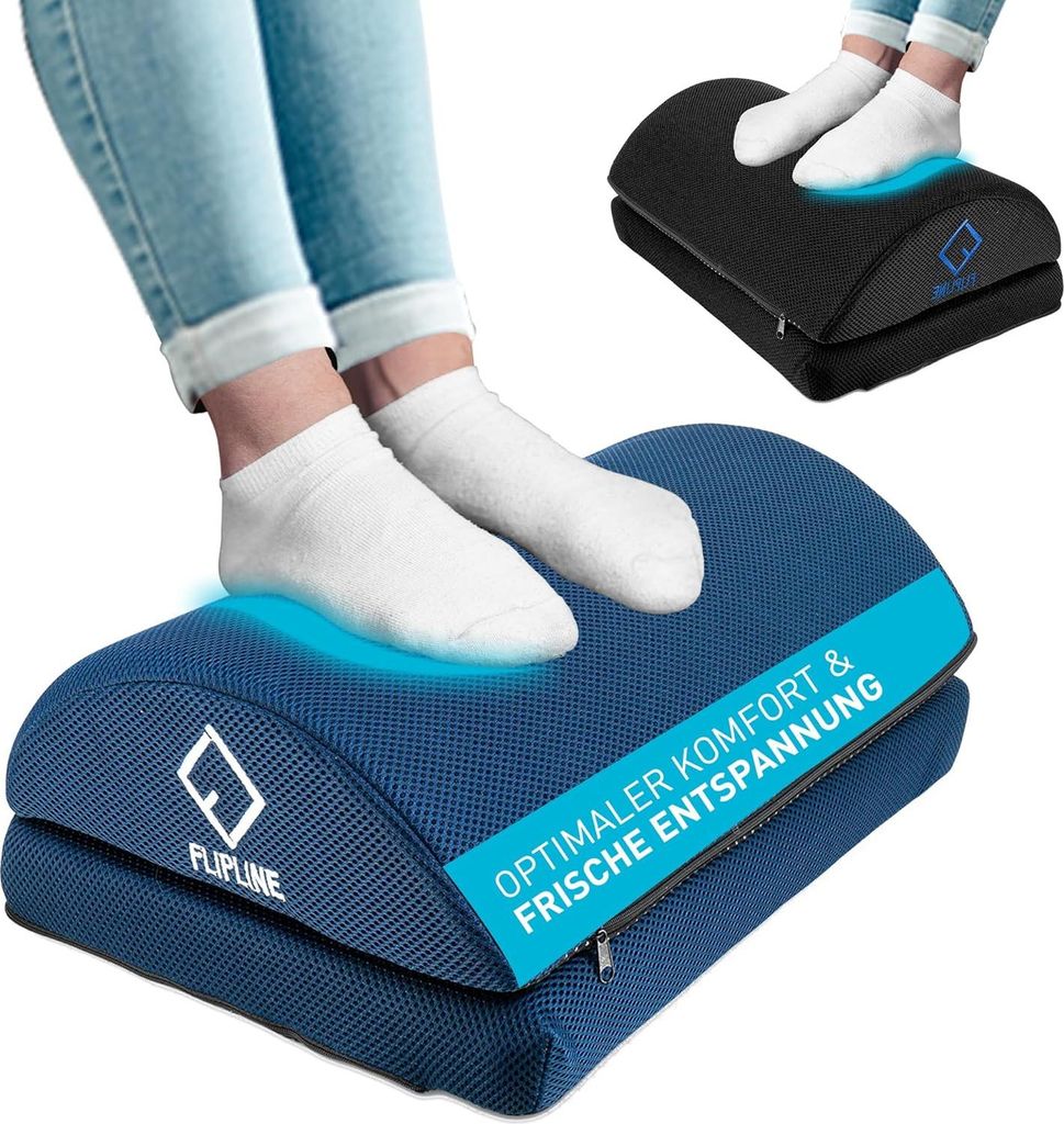 Fußstütze für den Schreibtisch mit Fleece-Fußsack - Optimaler Komfort für Büro und Zuhause