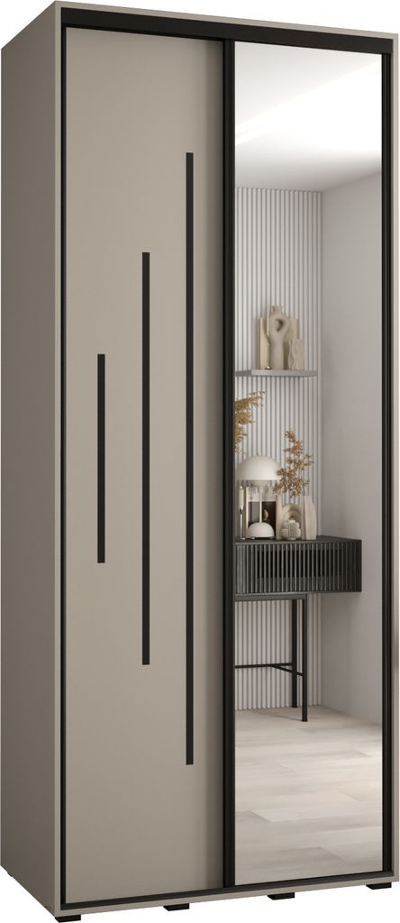 Kryspol Dakota 13 Schrank, zwei Türen - 235,2x110x60cm - Kaschmir Schwarz