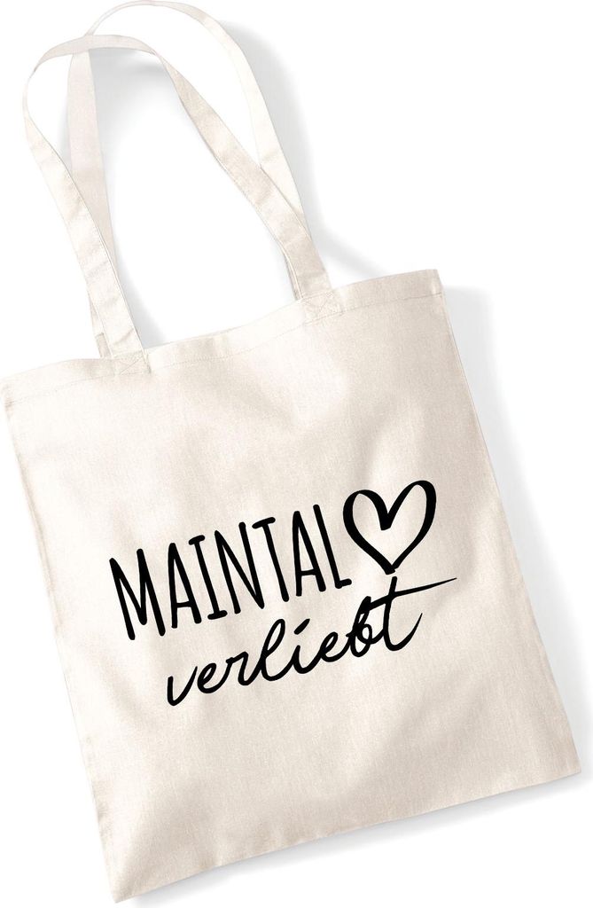 Huuraa Jutebeutel Maintal verliebt 10 Liter Natural Baumwolle Tasche Geschenkidee