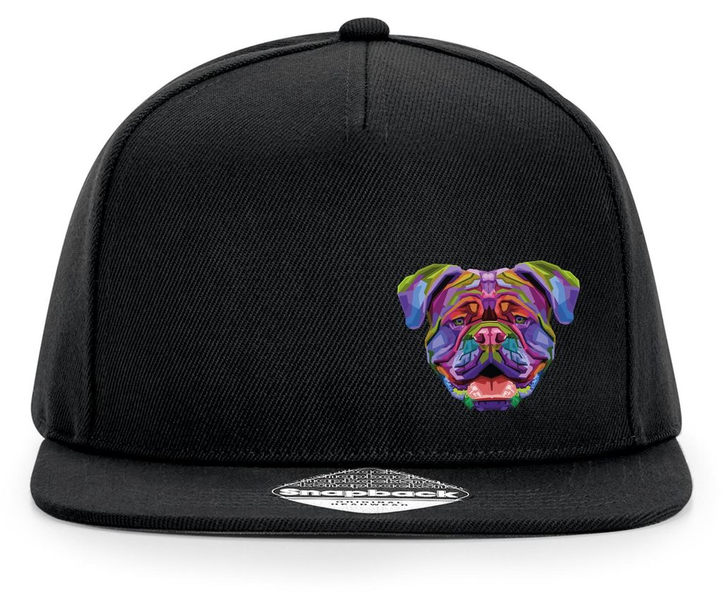 Huuraa Cappy Mütze British Bulldog Colorful Black Polyester Snapback Kappe Geschenkidee