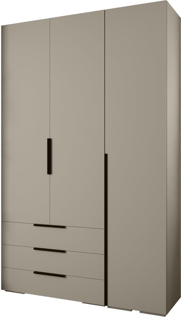 MEBLE KRYSPOL Inova 1 Möbelset Garderobe, 236,7x150x47cm - Kaschmir, Schwarz