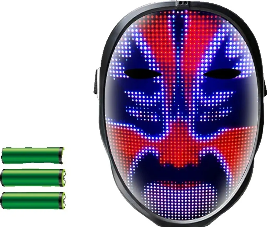 Masque lumineux pour festival et cosplay avec effets LED personnalisables