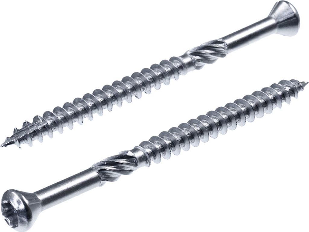 SECCARO Terrassenschraube Zierkopf 5 x 70 mm, Edelstahl C1, Holzschraube mit Cut-Spitze und Schneidkerbe, TX / Innensechsrund, 100 Stück