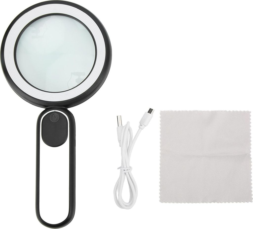 LED-Lupe mit 10-facher Vergrößerung, verstellbare Linse zum Lesen und Beobachten
