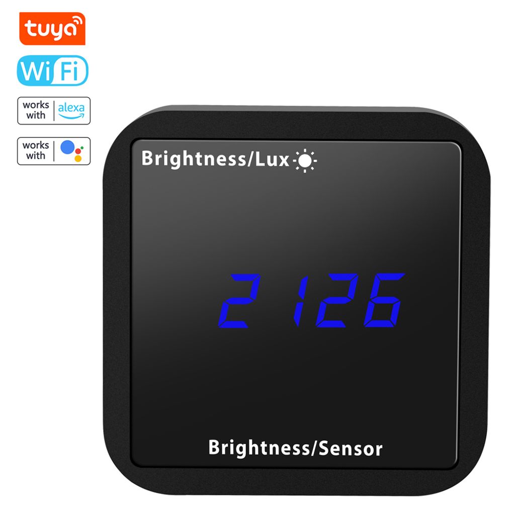 Tuya WIFI Intelligent Light Detector Temperatur- und Feuchtigkeitssensor mit LED-Display-Unterstuetzung APP Control Home Linkage Kompatibel mit Ale...