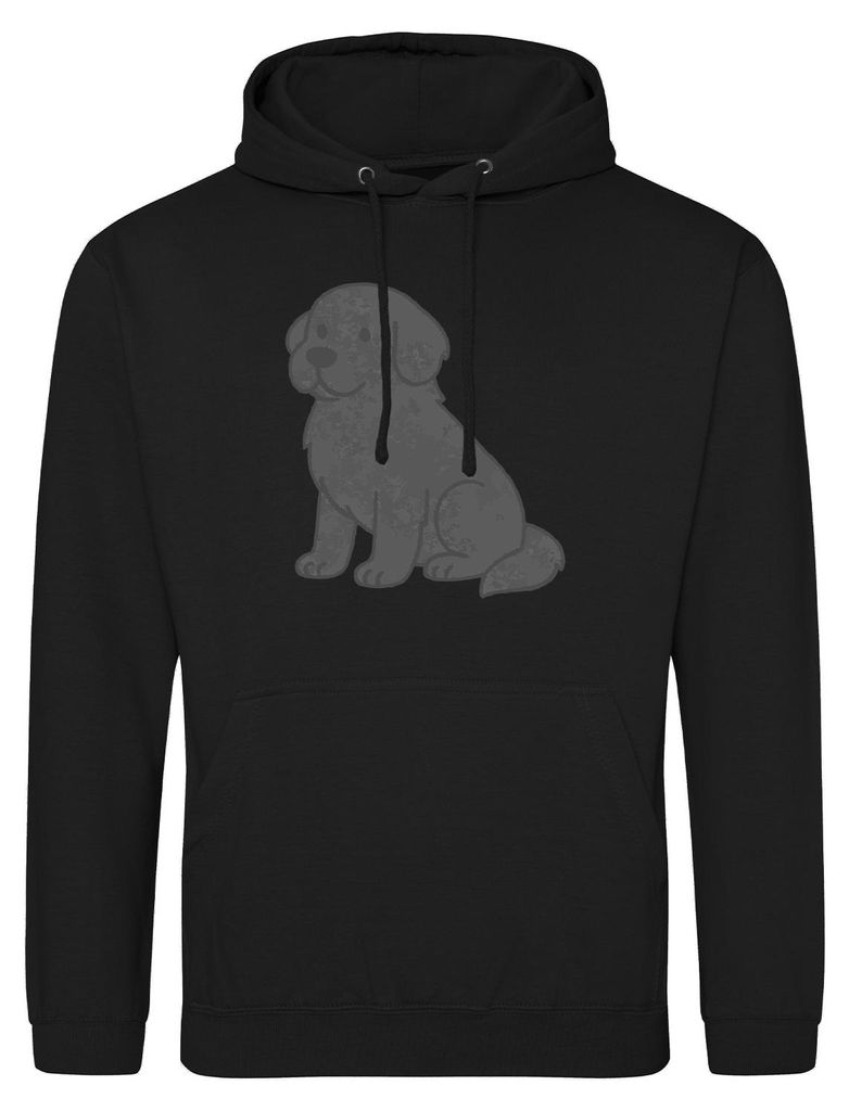 Huuraa Uni Hoodie Neufundländer Comic Neufi XL Deep Black Vegan Sweatshirt Geschenkidee