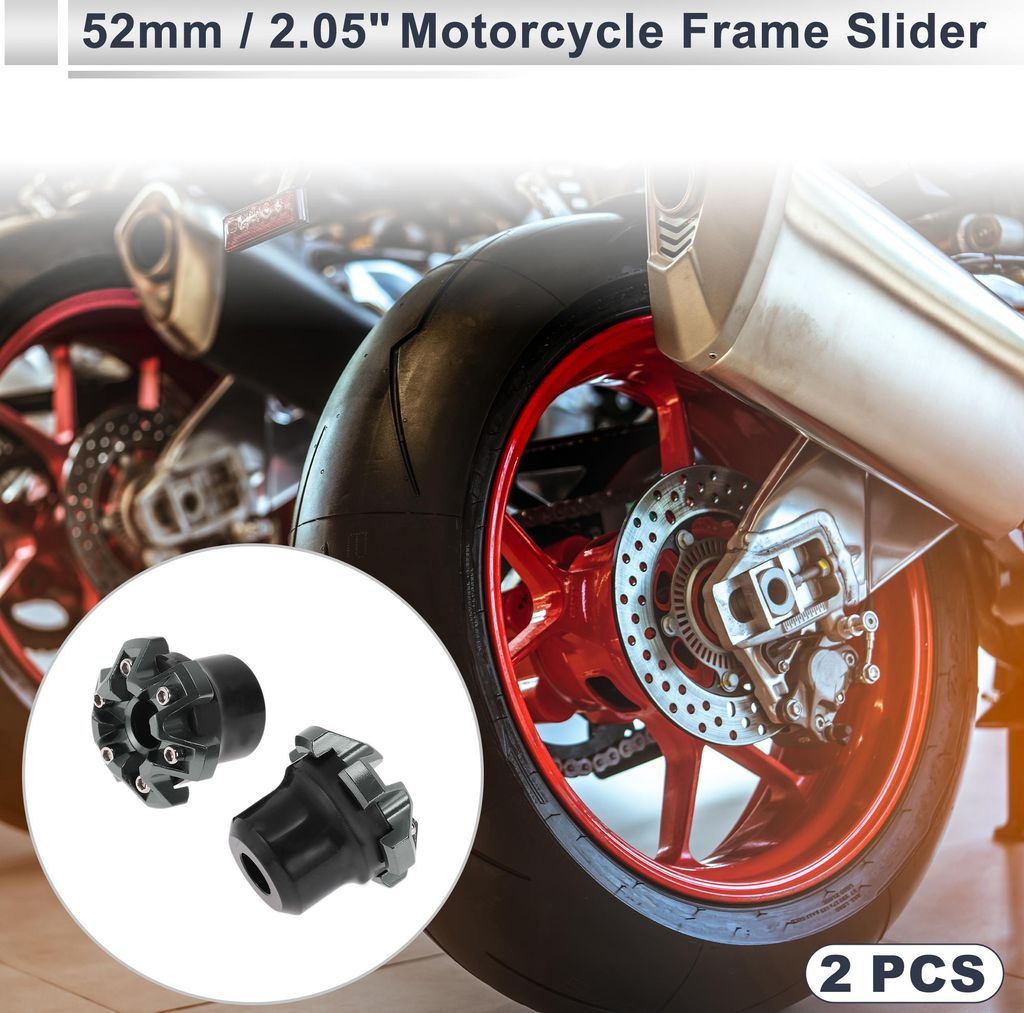 14mm Motorrad Slider Rahmen Rad Verkleidung Schutz Crash Pad Schutzbügel 52mm 48mm Schraube Sechskantschlüssel Titanoptik Schwarz 2 Stück