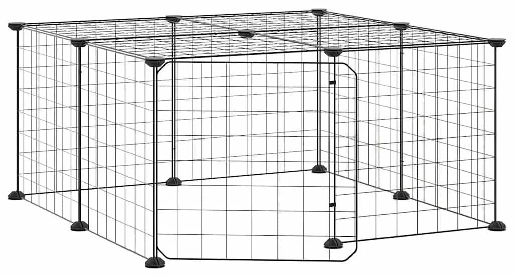 Vidaxl -Haustiere Käfig mit Tür 12 Paneele 35x35 cm Stahl Immagine del prodotto 