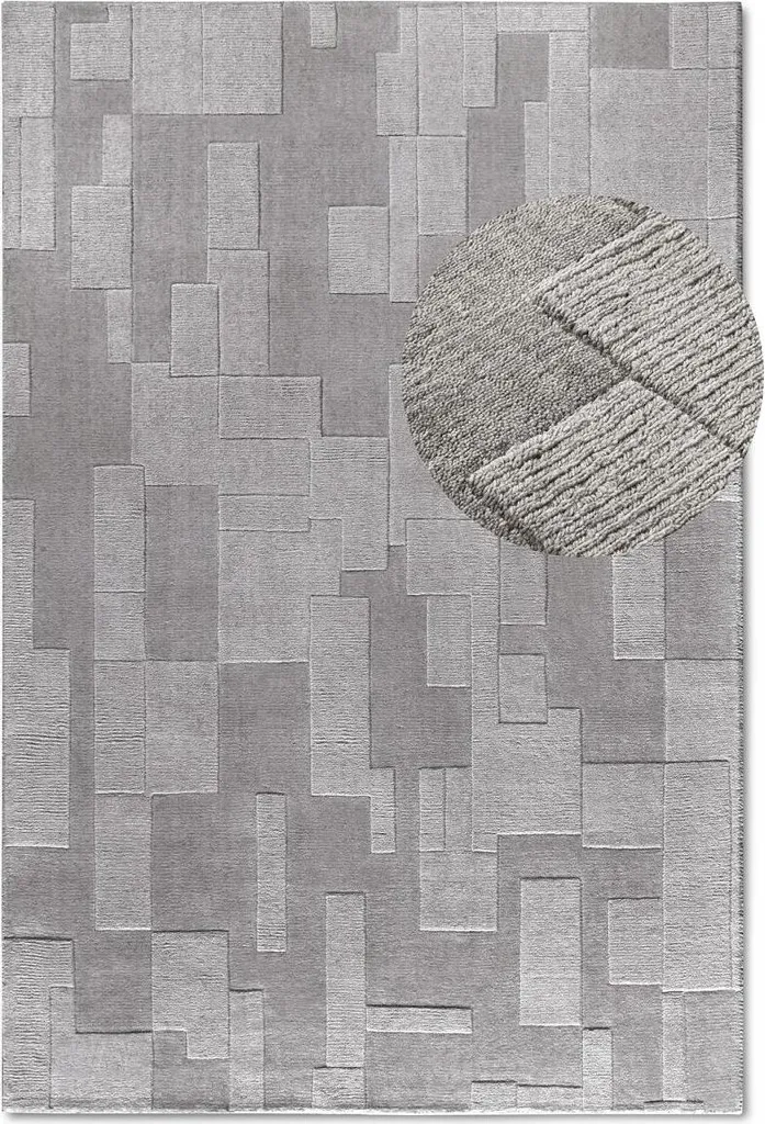 Tapis de salon WILHELMINE tissé main au motif géométrique authentique