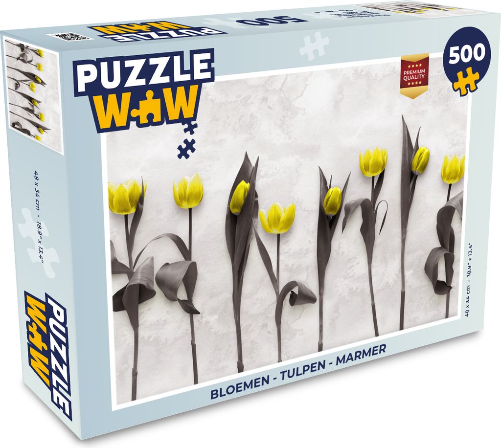 MuchoWow Puzzle 500 Teile Blumen - Tulpen - Marmor - 500 Teile - Kinder - Selberbauen - Puzzlespiele