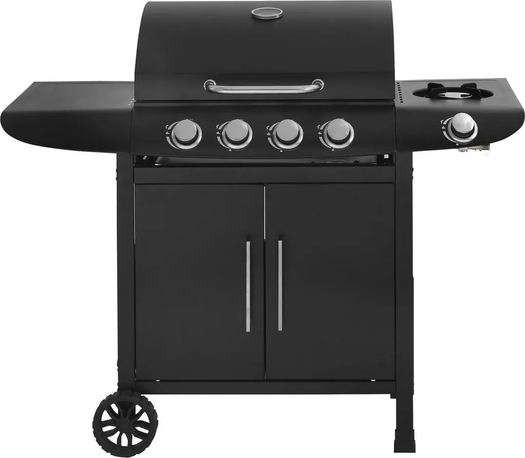 Barbecue gaz Feria 5 avec 5 brûleurs dont 1 latéral 14,5 kW Noir
