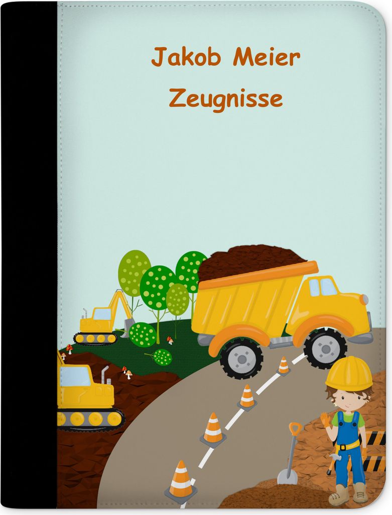 Zeugnismappe, Dokumentenmappe, Ordner A4, Baustelle