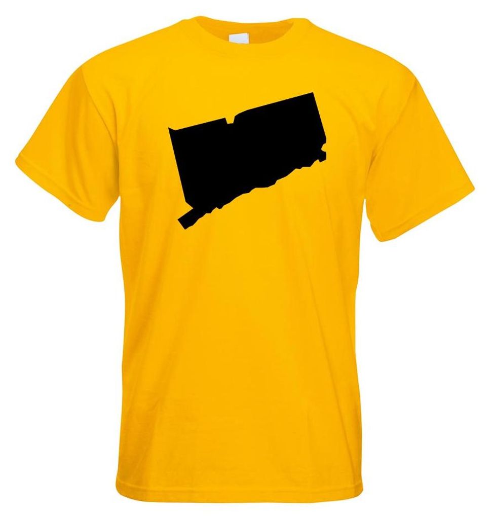 Kiwistar - T-Shirt - gelb - USA - Connecticut Hartford Herren Funshirt Bedruckt Design Sprüche Spruch Motive - mit Motiv Bedruckt - Funshirt Desig...