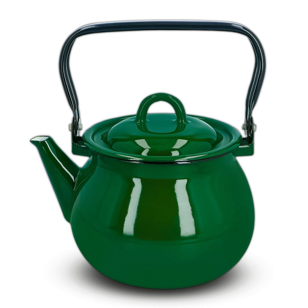 Emajlo Olkusz | Emaille-Wasserkessel 2,5 l – Flaschengrün – Produktbild 