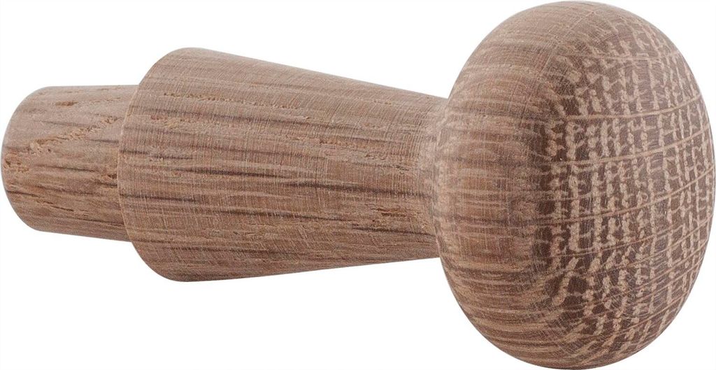 Alles im Griff Holz Kleiderhaken Horus - Wandhaken zum Einbohren ø 10x12mm - Garderobenhaken, Eiche roh